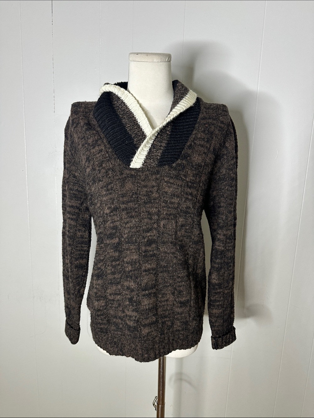 Vintage 40s lambknit Lambswool Shawl Collar Sweater